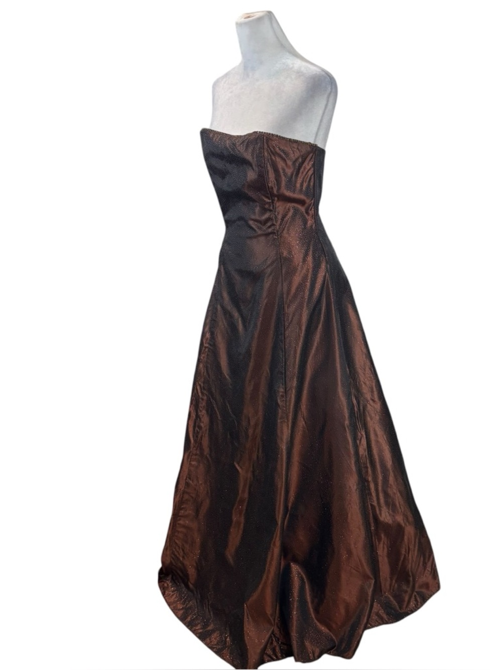 Vintage Scott McClintock Brown Floor Length Strapless Formal Dress Size 6
